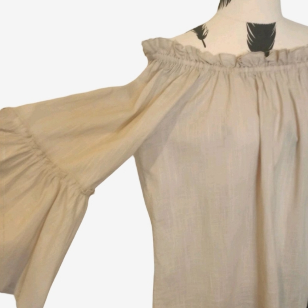 Forgotten Grace Womens Plus Size Elegant Off-Shoulder Cream Blouse Size XXL - Picture 2 of 3